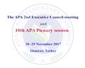 The 10th APA Plenary 